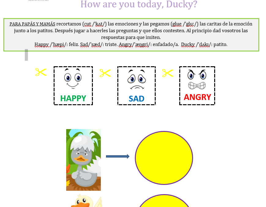 Corta y pega Ducky y sus emociones